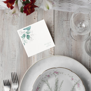 Botanical Greenery Wedding Napkin