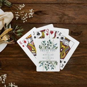 Botanical Greenery Wedding Playing Cards