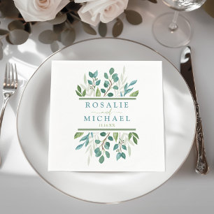 Botanical Greenery  Wedding Reception  Napkin