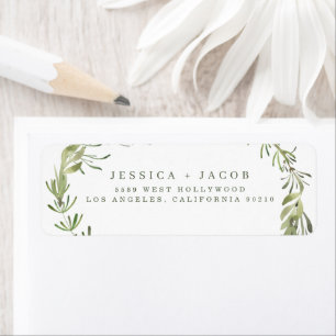 Botanical Greenery Wedding Return Address Label