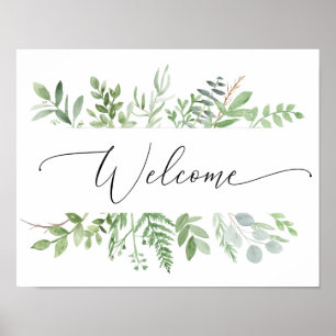 Botanical Greenery Welcome Sign Wedding or Shower