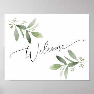 Botanical Greenery Welcome Sign Wedding or shower