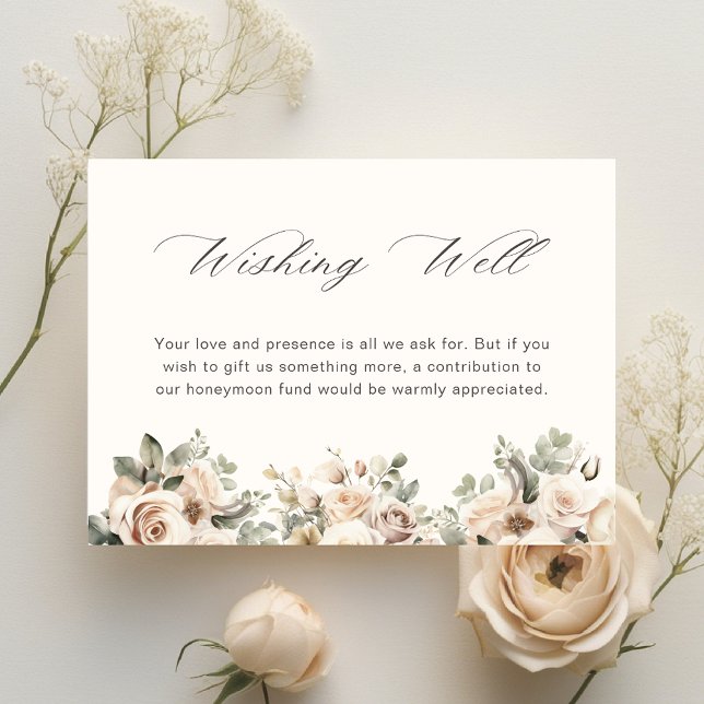 Botanical Greenery Wishing Well Wedding Enclosure Card (Creator Uploaded)