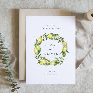 Botanical Greenery with Lemons Wedding Theme Program
