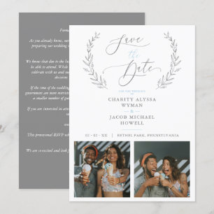 Botanical Grey 2 Photos Sophisticated Wedding