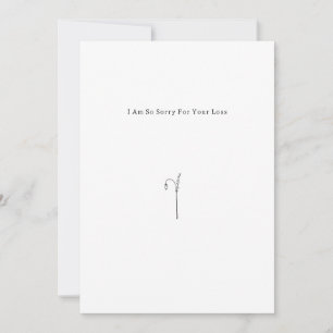 Botanical Grief Mourning Sorry For Your Loss Card. Invitation