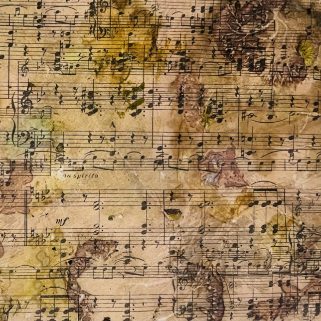 Botanical Grunge Floral Sheet Music Napkin (Creator Uploaded)