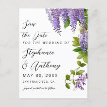 Botanical Hanging Purple Wisteria Wedding