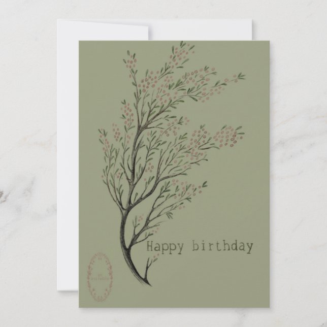 botanical happy birthday card (Front)