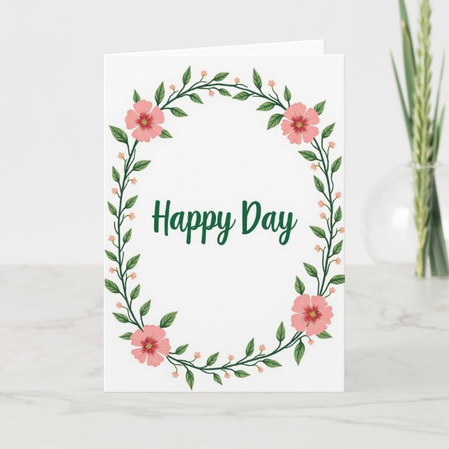 Botanical Happy Day Card (Front)