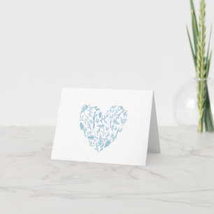 Botanical Heart Blank Card (White)
