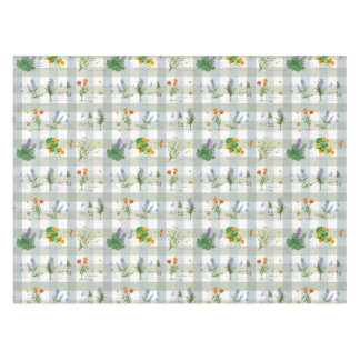 Botanical Herbal checkered Tablecloth