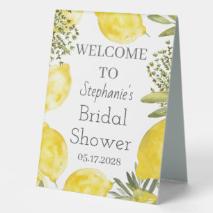 Botanical Herbs Lemons Watercolor Bridal Shower