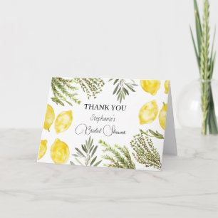 Botanical Herbs Lemons Watercolor Bridal Shower  Invitation