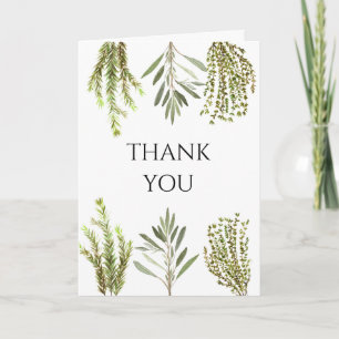 Botanical Herbs Lemons Watercolor Thank you Invitation
