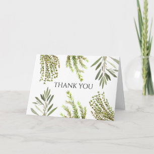 Botanical Herbs Rosemary Watercolor Thank you Invitation