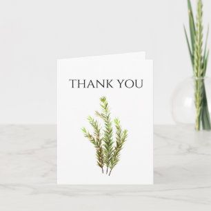Botanical Herbs Rosemary Watercolor Thank you Invitation