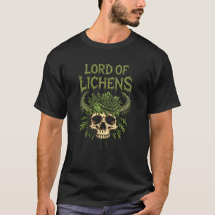 Botanical Horror Skull with Moss Horns and Fungal T-Shirt