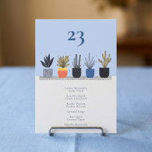 Botanical house plant Table Number seating chart