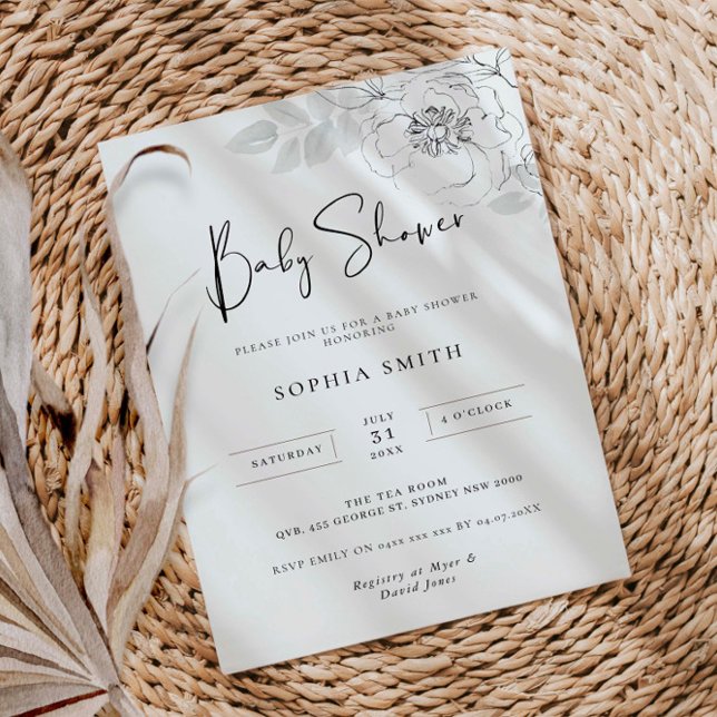 Botanical Illustration Baby Shower Invitation (Creator Uploaded)