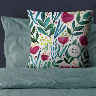 Botanical illustration Best mum Mother's day Cushion