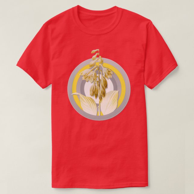 Botanical Illustration Blue Daylily in Grey and Ye T-Shirt (Design Front)