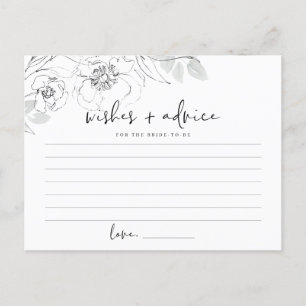 Botanical Illustration Bride To Be Advice Card