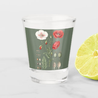 Botanical Illustration Floral Art. Shot Glass