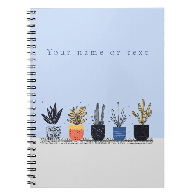 Botanical Illustration modern house plants Notebook (Front)