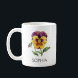 Botanical Illustration Mug - Yellow Pansy<br><div class="desc">Add a touch of botanical charm to your morning routine with this elegant mug featuring a vintage-style Yellow Pansy illustration. The simple, minimalist design highlights the natural beauty of the flower while keeping the look clean and timeless. Customize the name to create a meaningful gift for birthdays, bridesmaids, teachers, mothers,...</div>