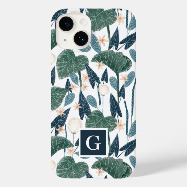 Botanical Illustration Plant Mum Monogram Case-Mate iPhone Case (Back)