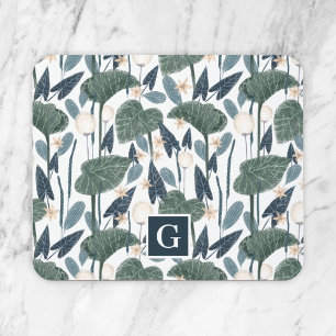 Botanical Illustration Plant Mum Monogram Mouse Pad