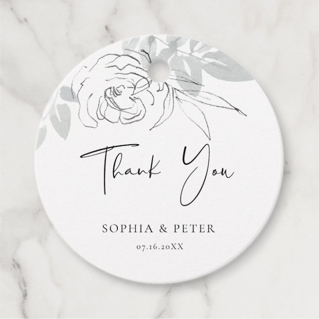 Botanical Illustration Thank You Favour Tags (Front)