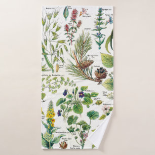 Botanical Illustrations Bath Towel