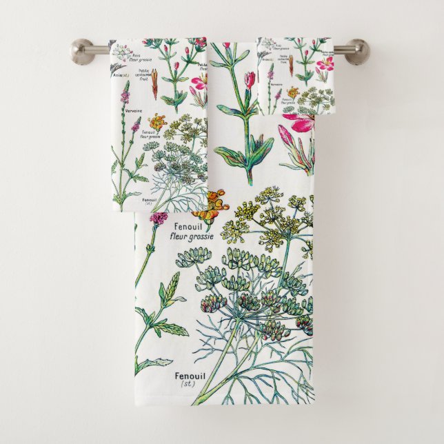Botanical Illustrations Bath Towel Set (Insitu)
