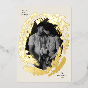 Botanical Impressions Frame Christmas Foil Holiday Card