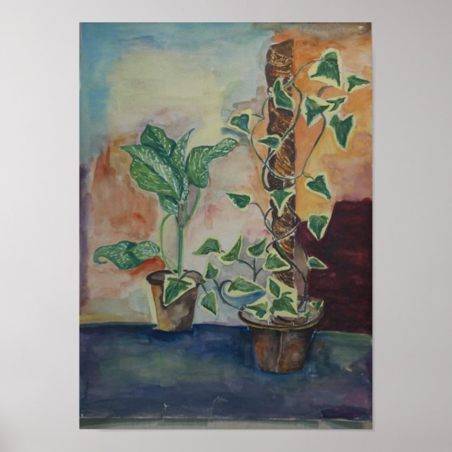 Botanical Indoor Plants Wall Art Print (Front)