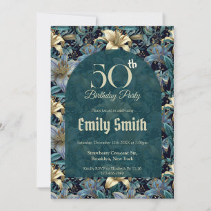 Botanical Inspired Lilies Floral Adult Birthday