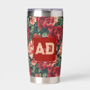 Botanical Inspired Rose Floral 30Th Birthday Insulated Tumbler