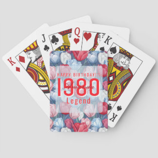 Botanical Inspired Tulip Floral First Birthday Gif Playing Cards