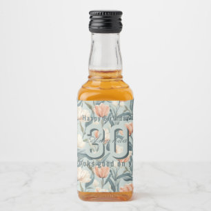 Botanical Inspired Tulip Themed 60Th Birthday Liquor Bottle Label