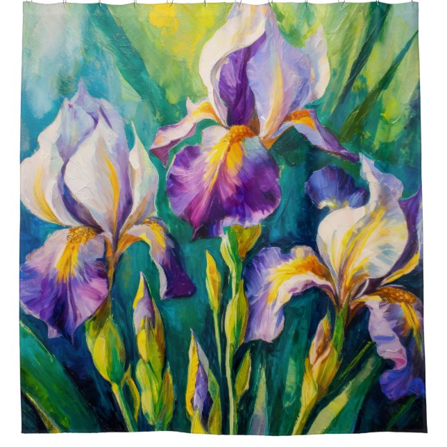 Botanical Iris Shower Curtain (Front)