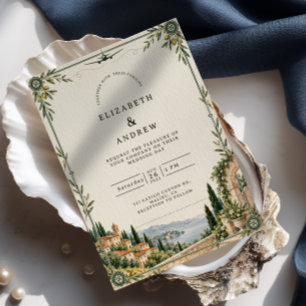 Botanical Italian Destination Wedding Invitation