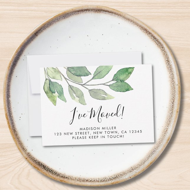 Botanical I've Moved Moving Announcement Card (Creator Uploaded)