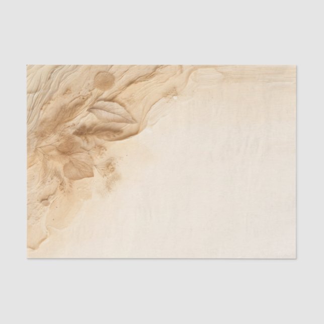 Botanical Ivory Cream Bohemian Textured Wedding Tissue Paper (Front)