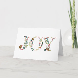 Botanical Joy Christmas Greeting Holiday Card