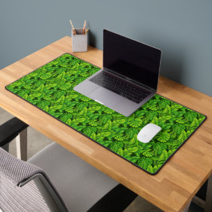 Botanical Jungle Lush Tropical Leaves Desk Mat