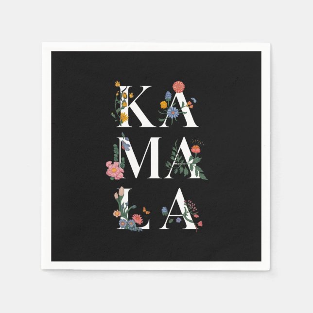 Botanical Kamala Harris Voting 2024 Floral Voter Napkin (Front)