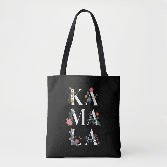 Botanical Kamala Harris Voting 2024 Floral Voter Tote Bag (Front)