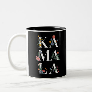 Botanical Kamala Harris Voting 2024 Floral Voter Two-Tone Coffee Mug